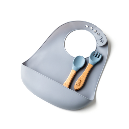 סט סינר, כפית ומזלג עם חריטה