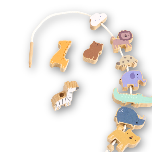 משחק השחלה מעץ – חיות הספארי