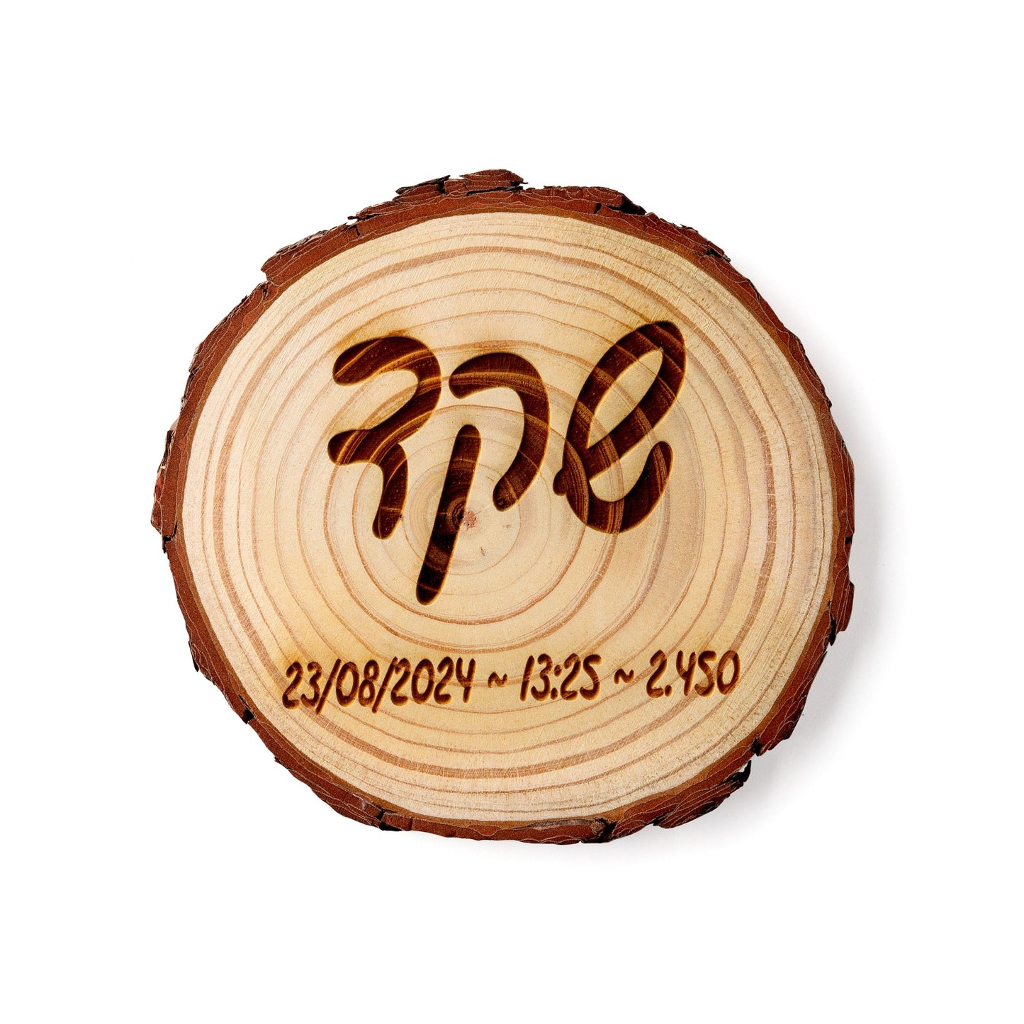 תעודת לידה מעץ טבעי עם חריטה