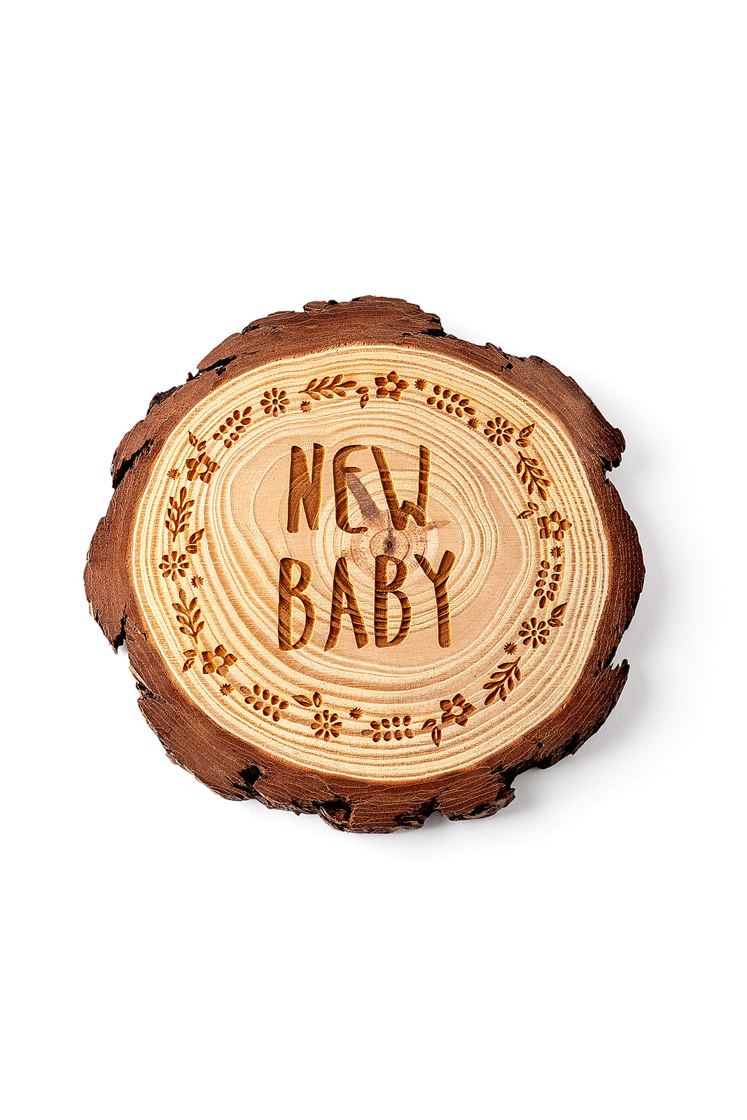 תעודת לידה מעץ טבעי עם חריטה