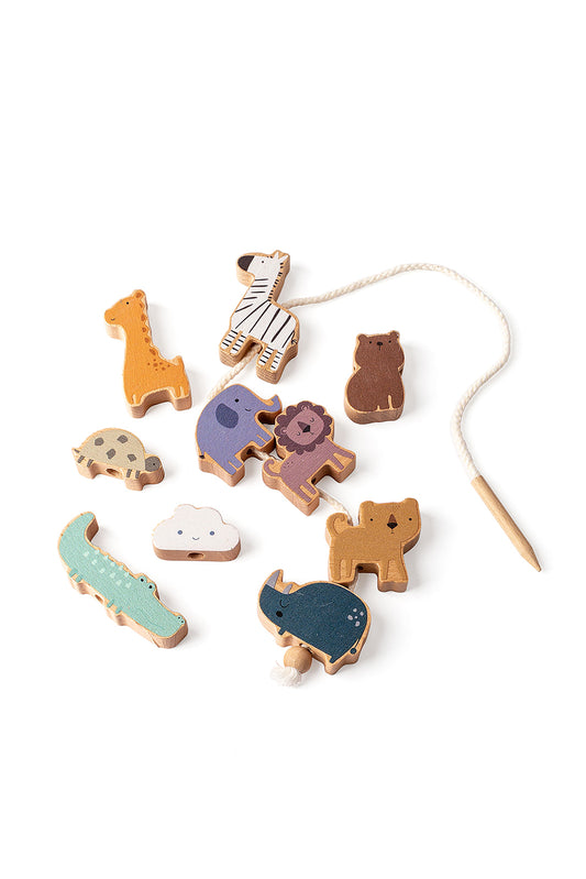 משחק השחלה מעץ – חיות הספארי